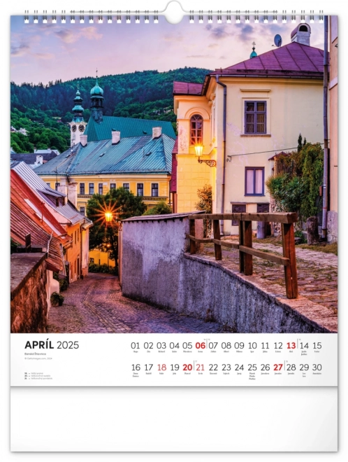 NOTIQUE Muurkalender Prachtig Slowakije 2025, 30 x 34 cm