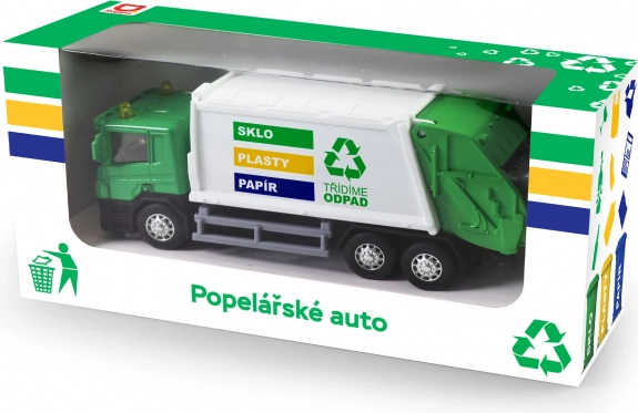 Metalen vuilniswagen met kunststof laadbak