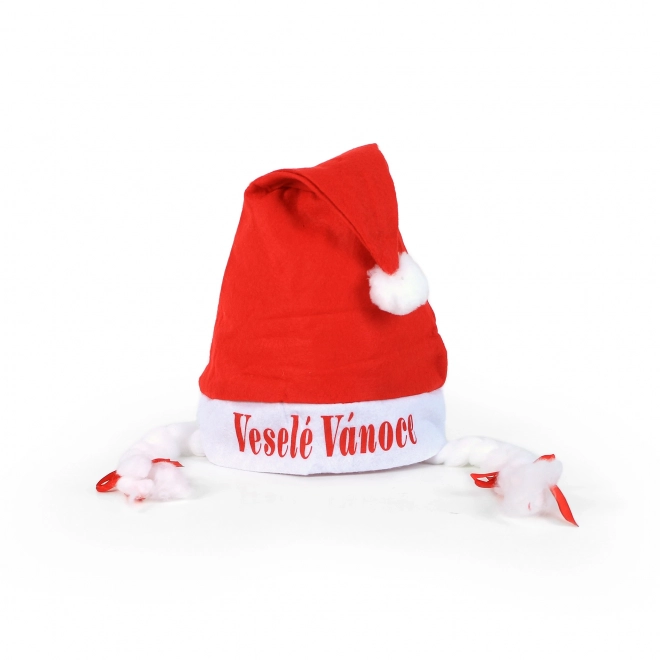 Kerstmuts met witte vlechten