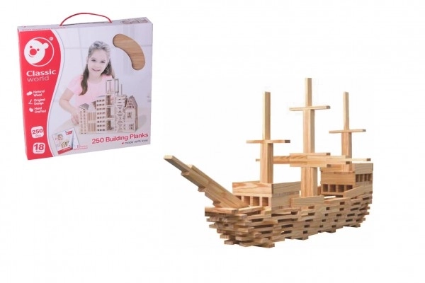 Houten bouwblokken voor kinderen - 250 stuks