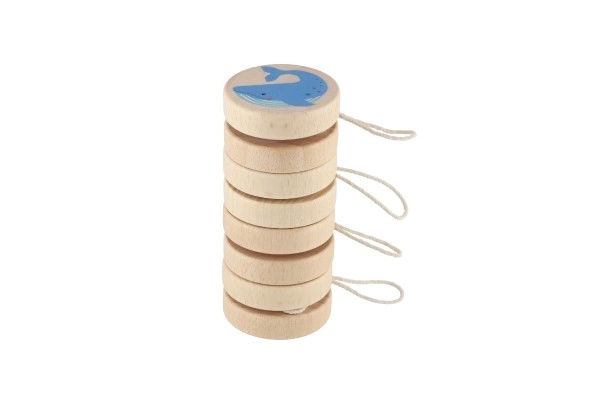 Houten jojo met dieren 5,5 cm