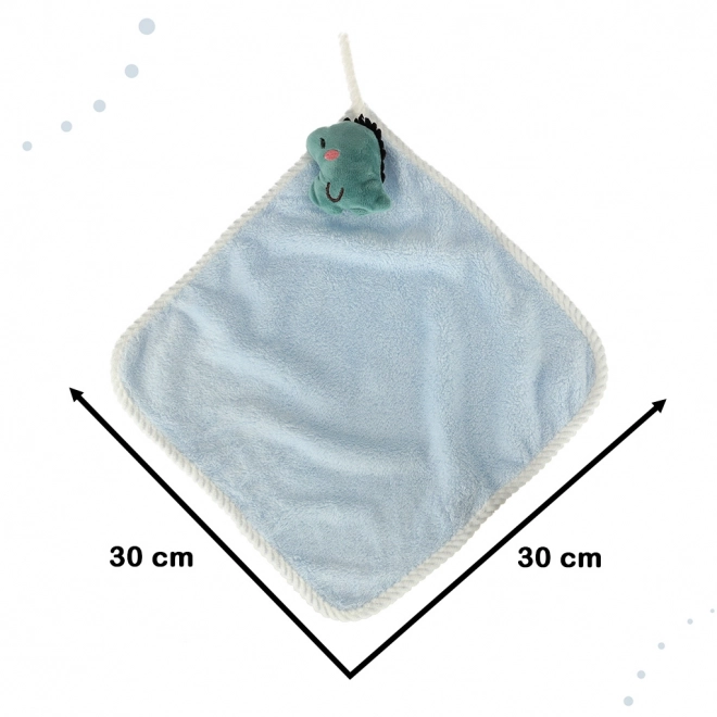 Kinderhanddoek voor de kleuterschool 30x30cm blauwe dinosaurus