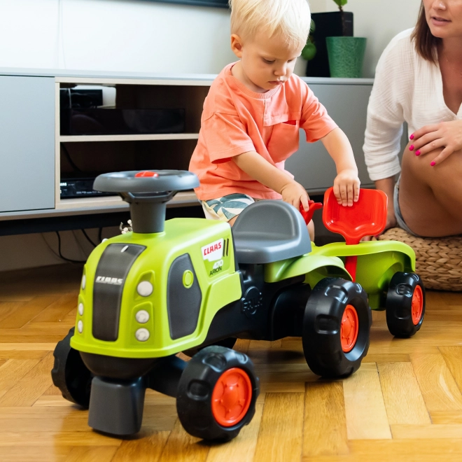 Falk kindertractor Claas 470 Arion groen met aanhanger en zandset