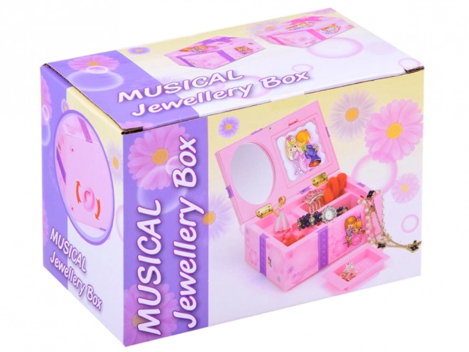 Roze sieradendoos met een muziekkistje voor kleine meisjes