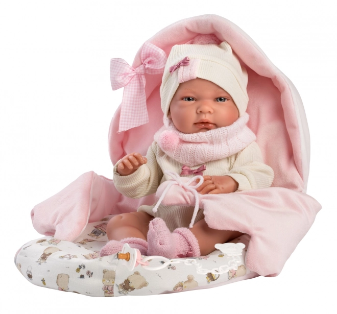 Llorens 73884 NEW BORN MEISJE - realistische babypop met een volledig vinyllichaam - 40 cm