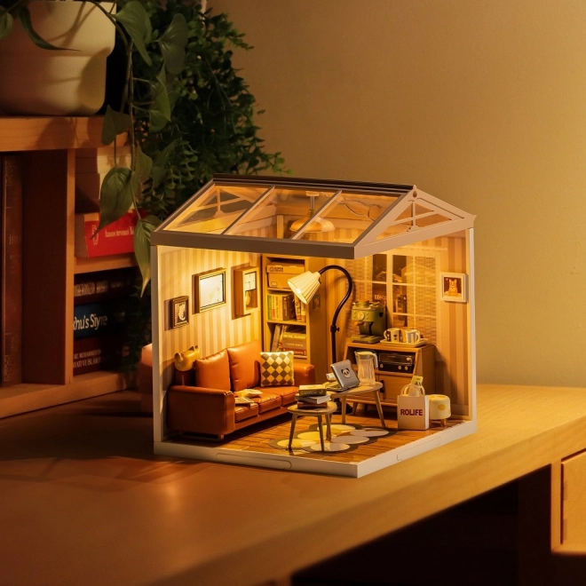 RoboTime miniatuur poppenhuis knusse woonkamer