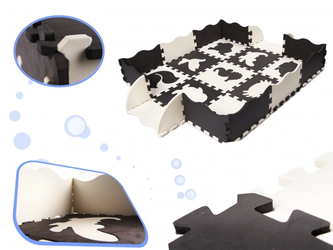 Contrasterende schuimpuzzel met dieren - 25 stuks