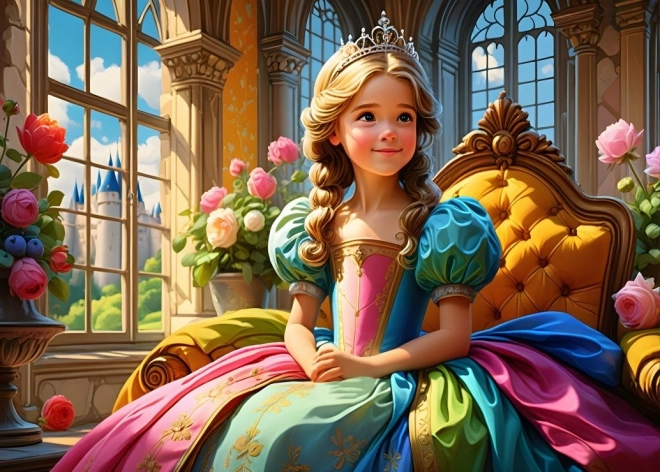 Puzzel Prinses op de Troon 500 stukjes