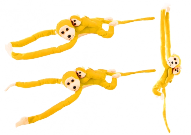 Pluchen aapje met kind geel 70 cm