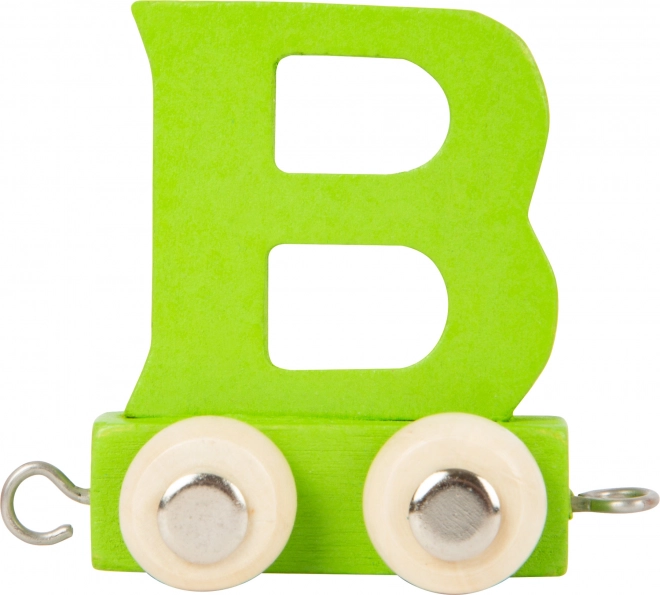 Houten treintje – kleurrijk alfabet letter B