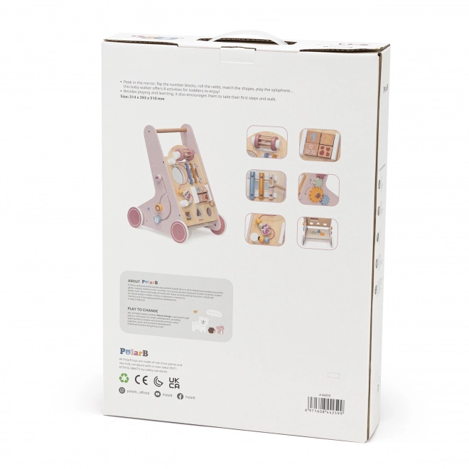 Houten loopwagen