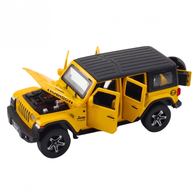 Off-road Auto met Caravan 1:32 Geel