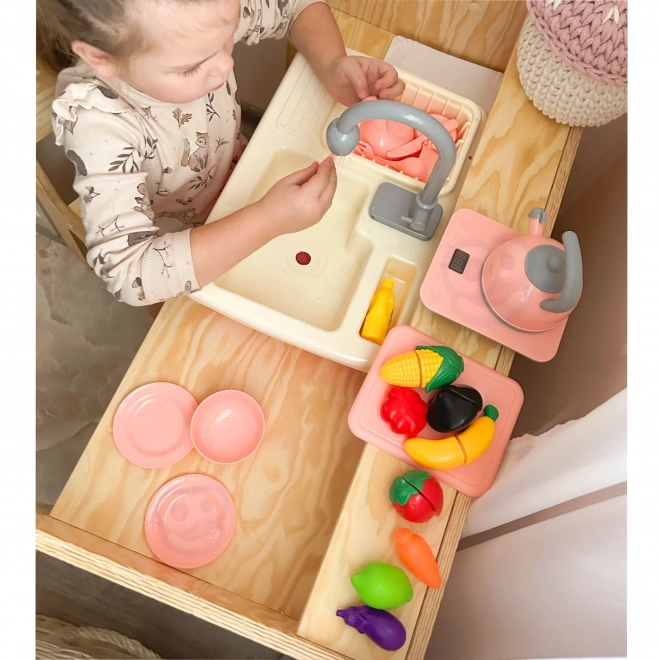 Spoelbak voor kinderen met stromend water - roze