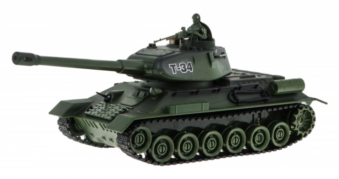 Op afstand bestuurbare 2 tanks T-34 vs. Tiger voor kinderen 3+ Schietende modellen 1:28 + Grote tankgevecht + Licht- en geluidseffecten