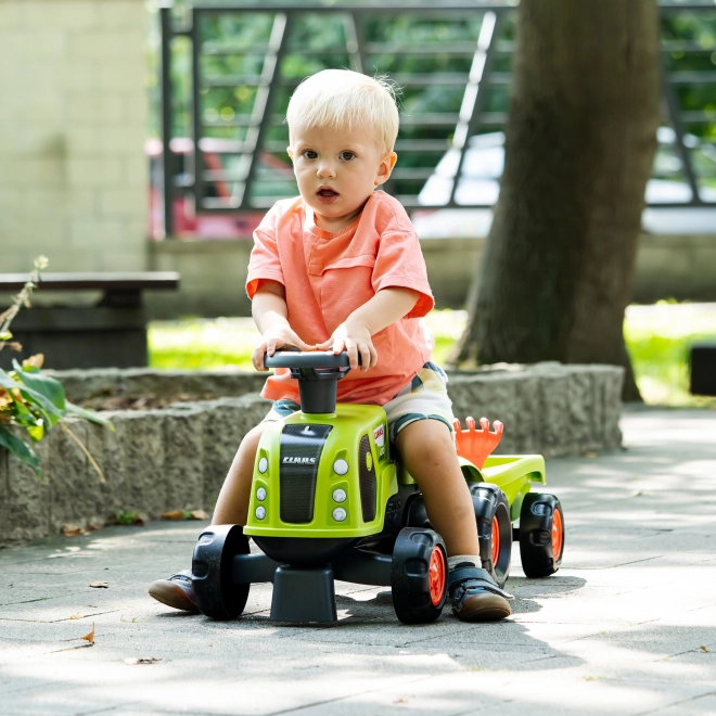 Falk kindertractor Claas 470 Arion groen met aanhanger en zandset