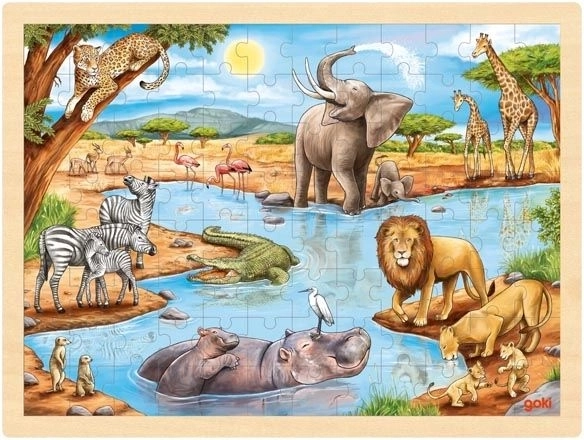 Houten puzzel Afrikaanse savanne 96 stukjes Goki