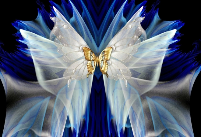 Diamantschilderen Gouden Vlinder 30x40cm