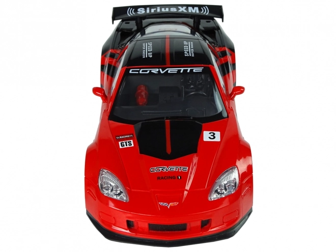 Sportieve race RC auto 1:18 Corvette C6.R rood 2.4G met verlichting