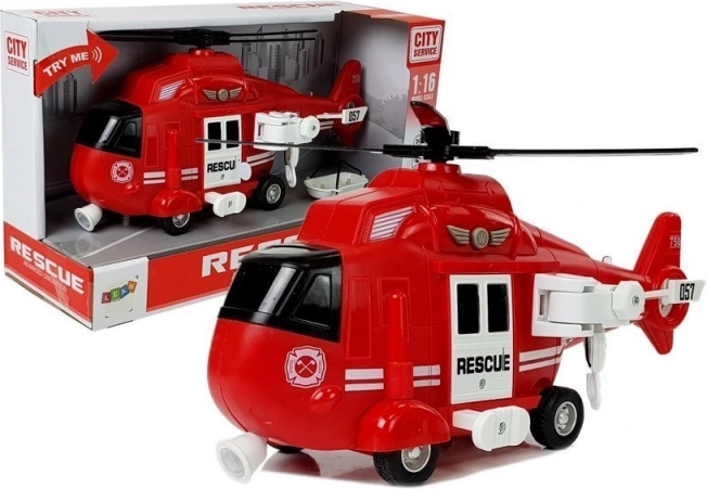 Reddingshelikopter Brandweer 1:16 met Haak, Geluiden en Lichten