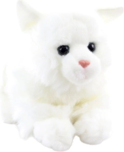 witte pluche kat liggend 20 cm eco‑friendly