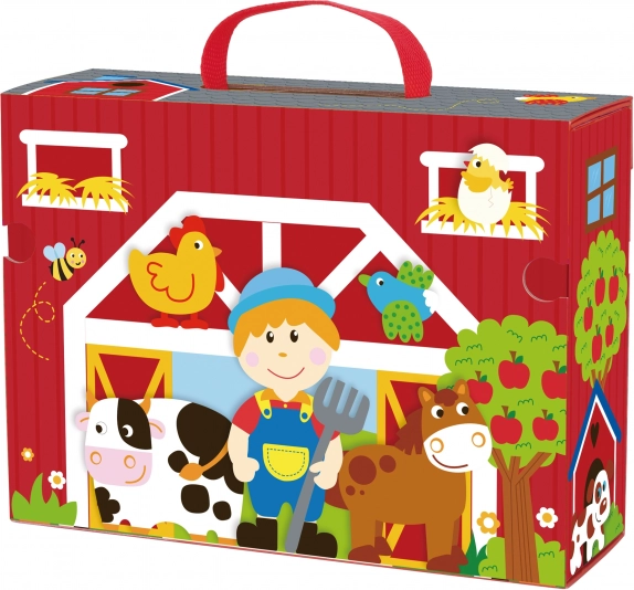 Houten boerderij in koffer Tooky Toy