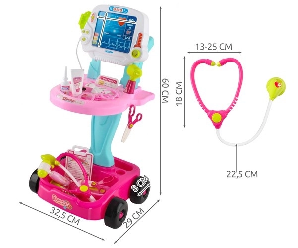 Kleine doktersset - roze karretje