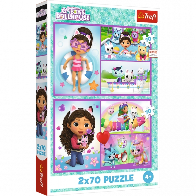 Puzzel Gabby’s magische huisje 2-in-1, 2×70 stukjes
