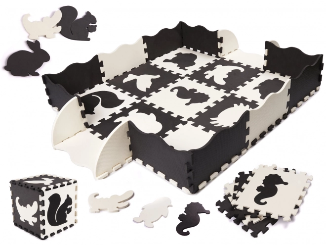 Contrasterende schuimpuzzel met dieren - 25 stuks