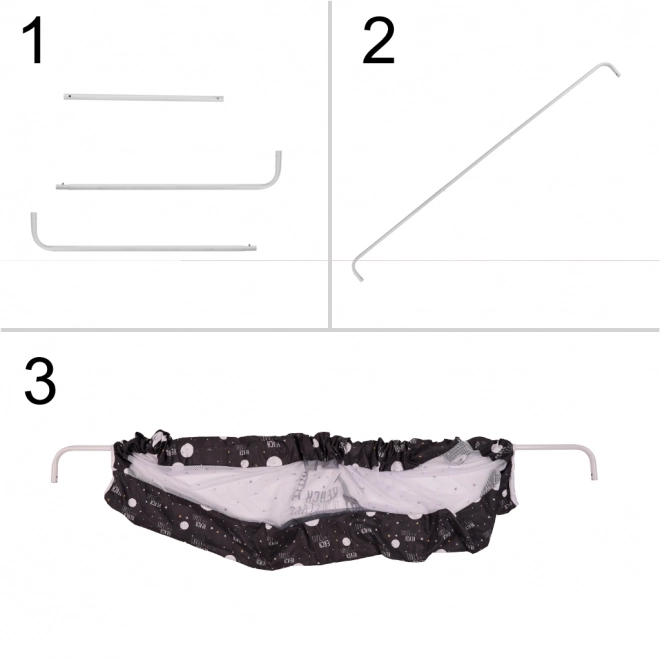 Beschermhekje voor bed 200 cm zwart