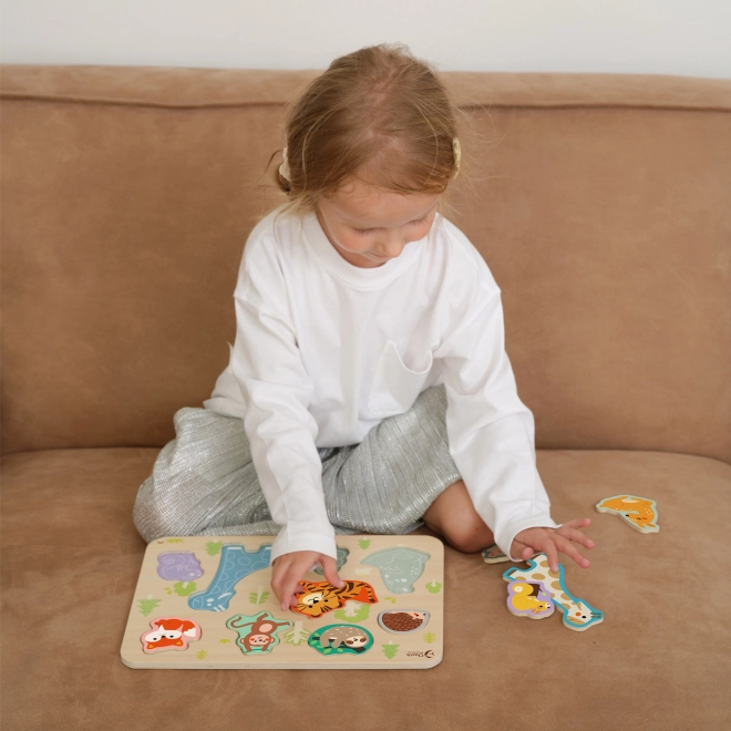 Houten puzzel met dieren
