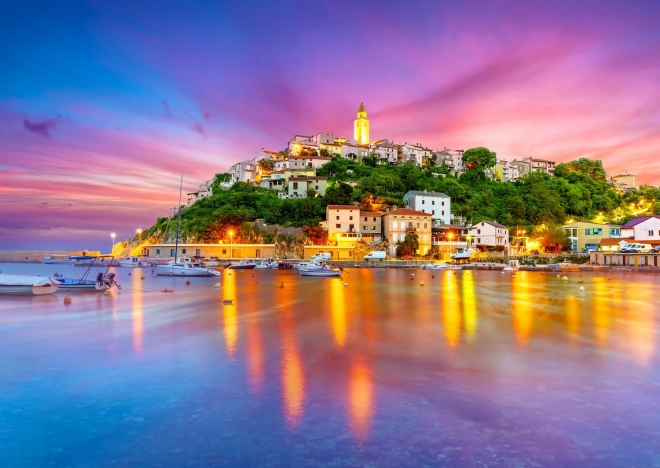 Puzzel Vrbnik-dorp in Kroatië 1000 stukjes