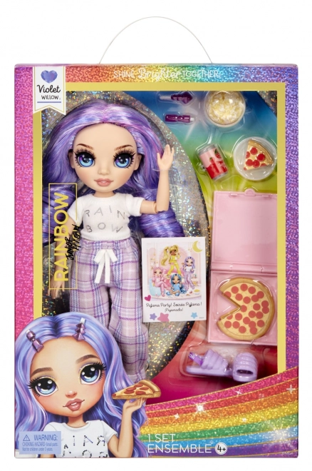 Rainbow High Junior Modepop in pyjama - Violet Willow