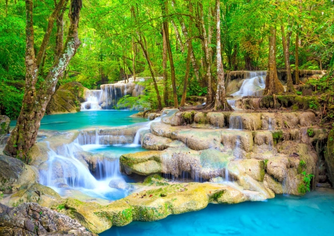 Puzzel Turkooise waterval, Thailand 1000 stukjes