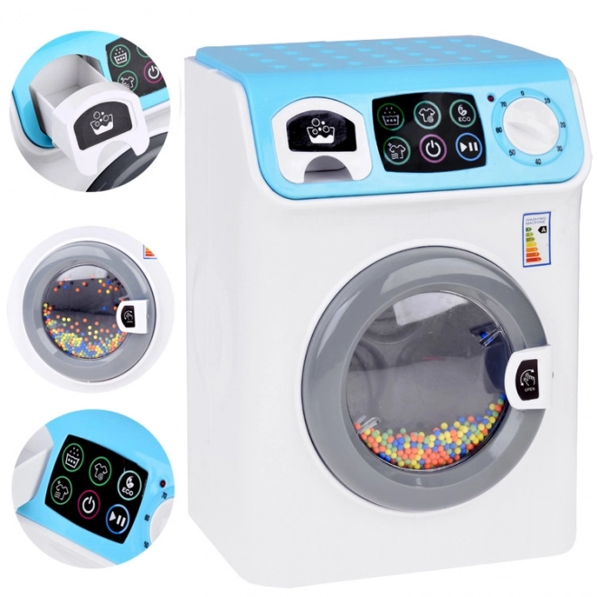 Kinderen wasmachine met touchscreen en effecten blauw