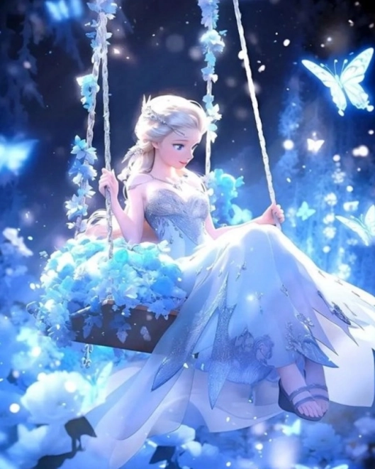 Diamond painting Elsa op de schommel