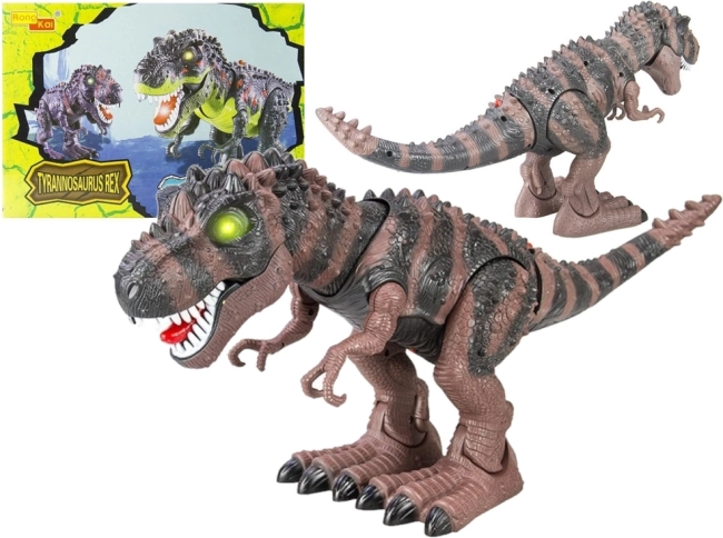 Lopende dinosaurus T. rex op batterijen – bruin