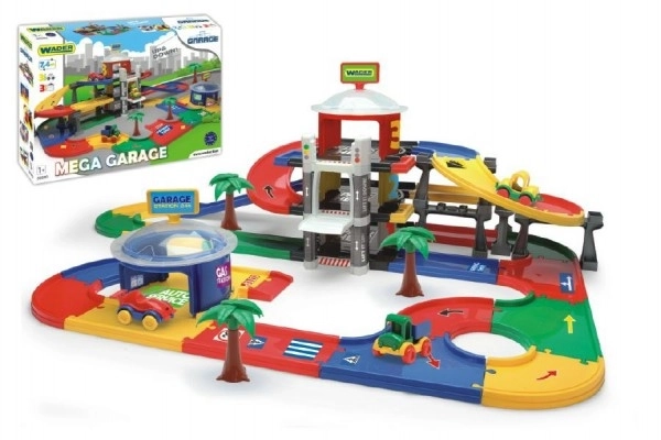Mega garage 3 verdiepingen plastic 7,4m + 3 auto's in doos 79x53x14cm Wader