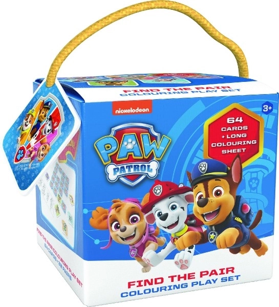Pexeso voor onderweg met kleurplaten Paw Patrol in doosje 12x12cm