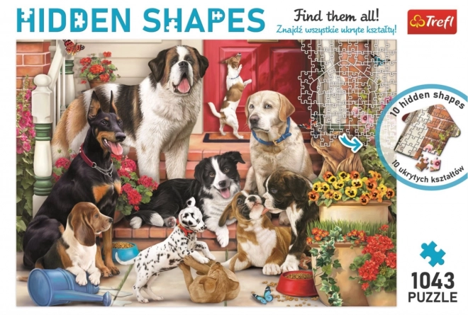 Puzzel verborgen vormen hond plezier