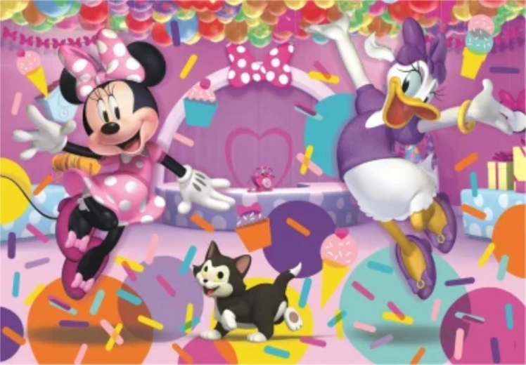 Puzzel Minnie en Daisy op het feest 104 stukjes