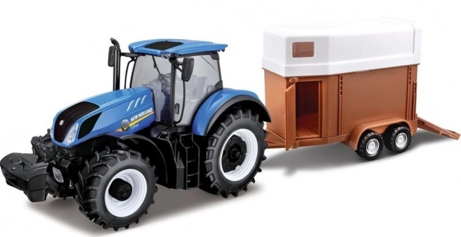 Boerderij Tractor New Holland met paardentrailer