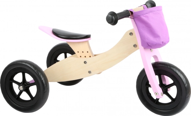Houten loopfiets 2 in 1 roze