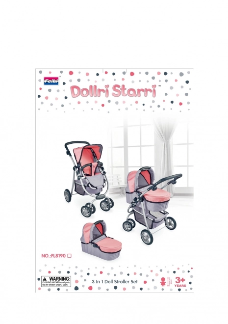 Kinderwagen voor poppen 3 in 1