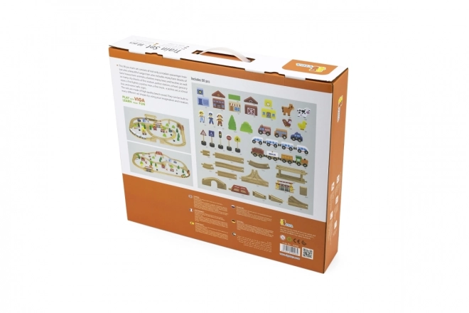 Viga Houten Treinbaan 90 stuks