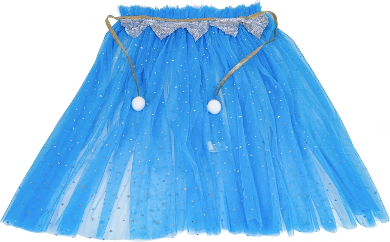 Lichte blauwe tule rok/cape