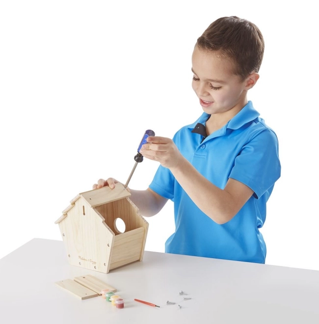 Creatieve set voor het maken van een vogelhuisje