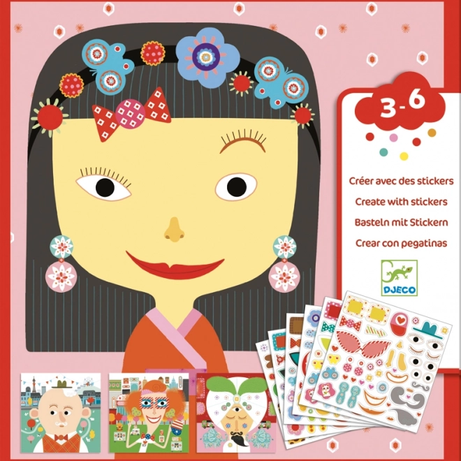 DJECO Stickerset Gezichten