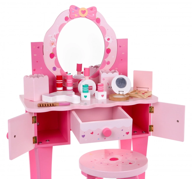 Houten kaptafel met krukje voor meisjes Home Beauty Salon Make-up + accessoires