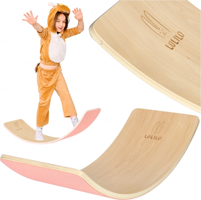 Houten balansbord met vilt Lulilo AJLO – Roze