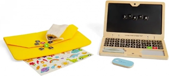 Houten magnetische laptop voor kinderen